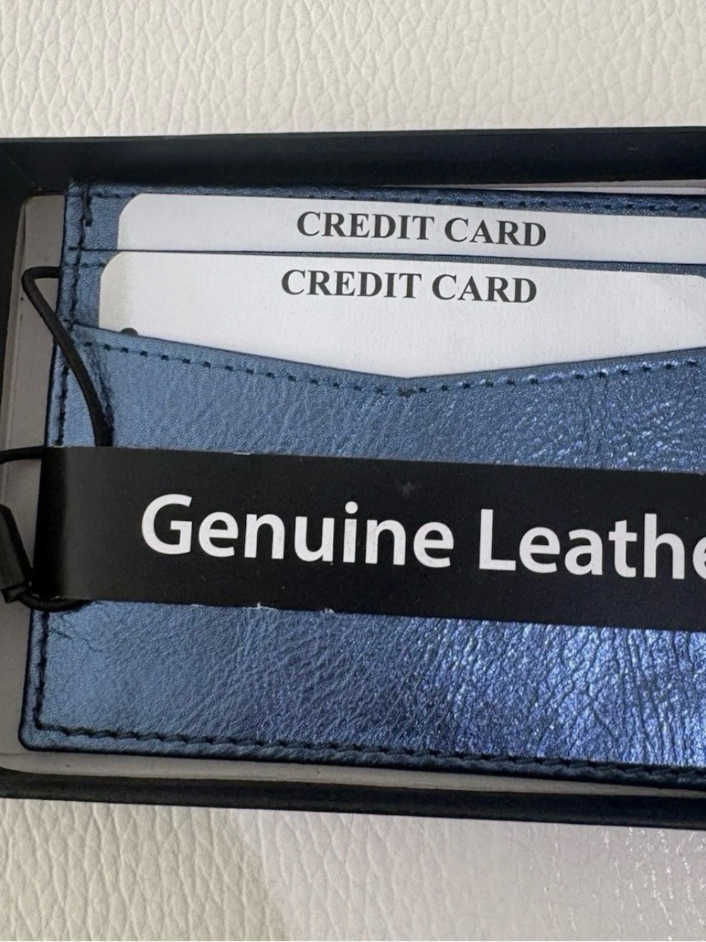 Urban Outfitters Metallic Blue Genuine Leather Card Holder